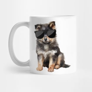 Finnish Lapphund Puppy Wearing Sunglasses Mug